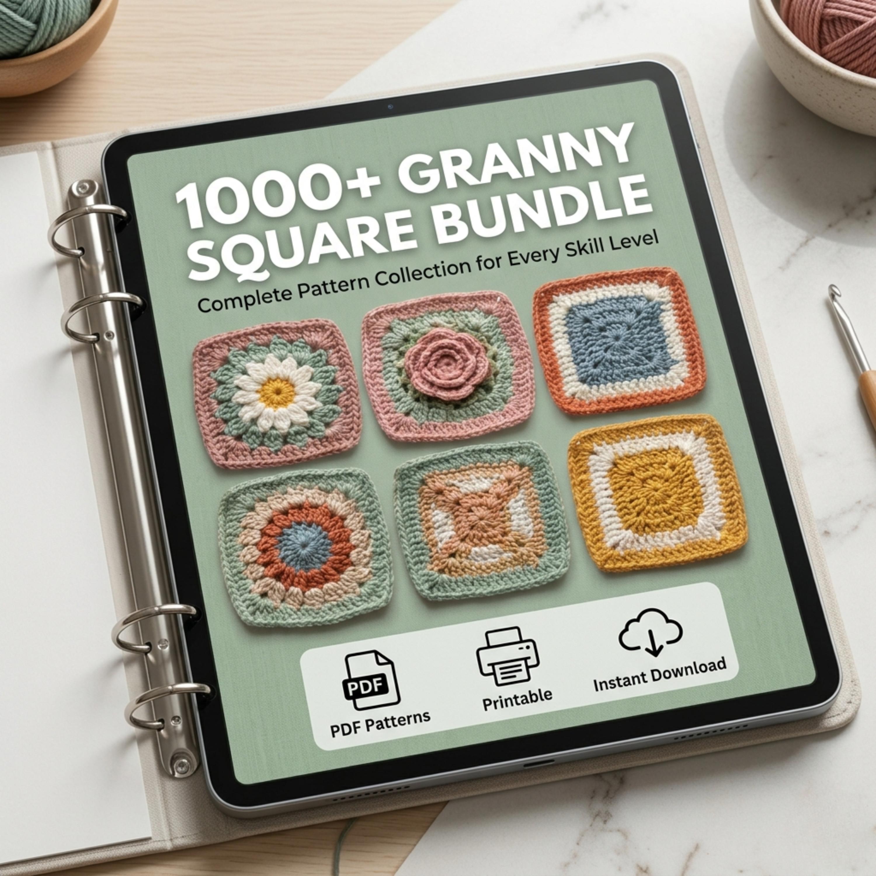 999+ Crochet Granny Square Patterns Bundle | Afghan Blanket Motifs (PDF ...