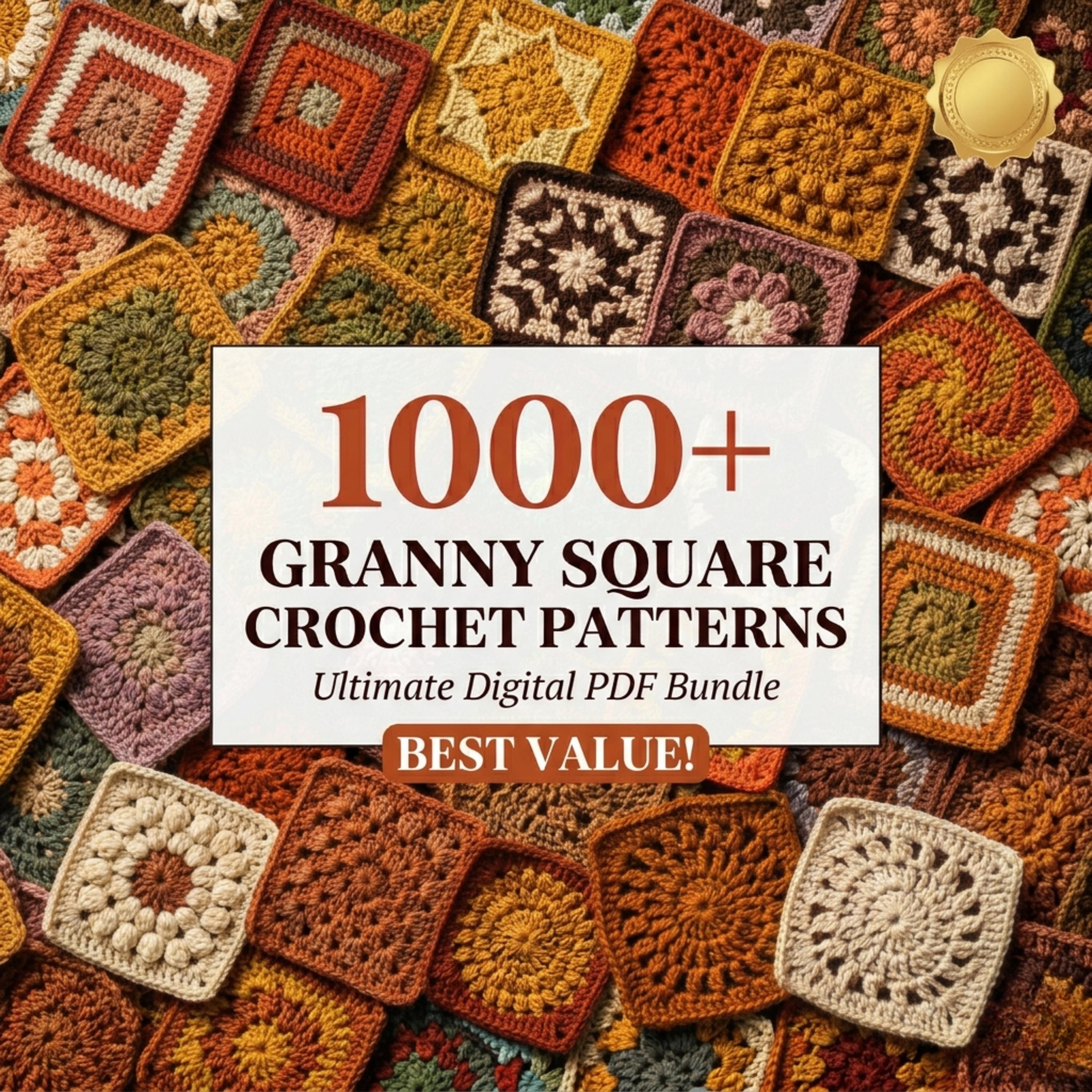 999+ Crochet Granny Square Patterns Bundle | Afghan Blanket Motifs (PDF ...