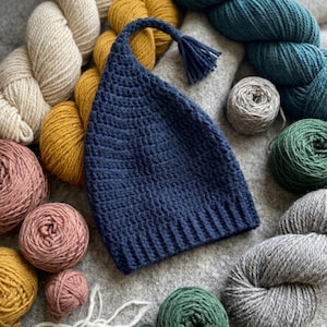 Gorro de ganchillo psf / Gorrito de bebé / Accesorio para fotos de recién nacidos / Gorro de invierno tejido a mano / Gorro de gnomo / Regalo para baby shower