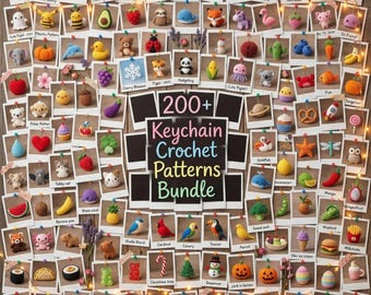 200+ Häkel Schlüsselanhänger Muster Bundle PDF, Amigurumi Schlüsselanhänger Muster, einfach Häkelanleitung, Mini Häkelanleitung, digitaler Download