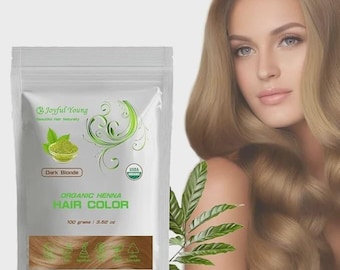 Dark Blonde Henna Hair Dye Powder Organic Natural Hair Color, Chemical-Free Vegan Gray Coverage Herbal Dye