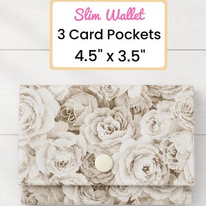 Rose Small Wallet-Pocket Wallet-Floral Pattern Wallet - Silver Shiny Wallet-Mini Wallet-3 Pocket Wallet-Classy Wallet-Office Teacher Gift