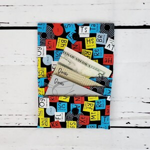Cartera pequeña amante de la ciencia - cartera de bolsillo - cartera de tabla periódica - cartera nerd geek - mini cartera - cartera de 3 bolsillos - regalo de profesor de oficina
