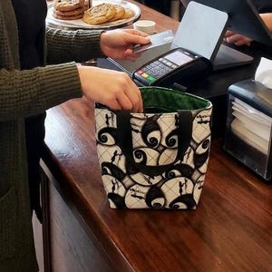 Nightmare Before Christmas Tote Bag-Small Purse-Small Tote Bag-Small Lunch Bag-Reusable Gift Bag-Quilted Tote Bag-Micro Bag-Project Bag image 1