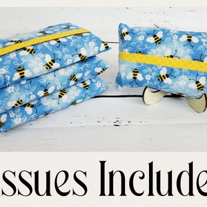 Bee Travel Tissue Holder w/Tissue Pack - Purse Tissue Holder - Stocking Stuffer - Office Gift - Teacher Gift - Tissue Holder