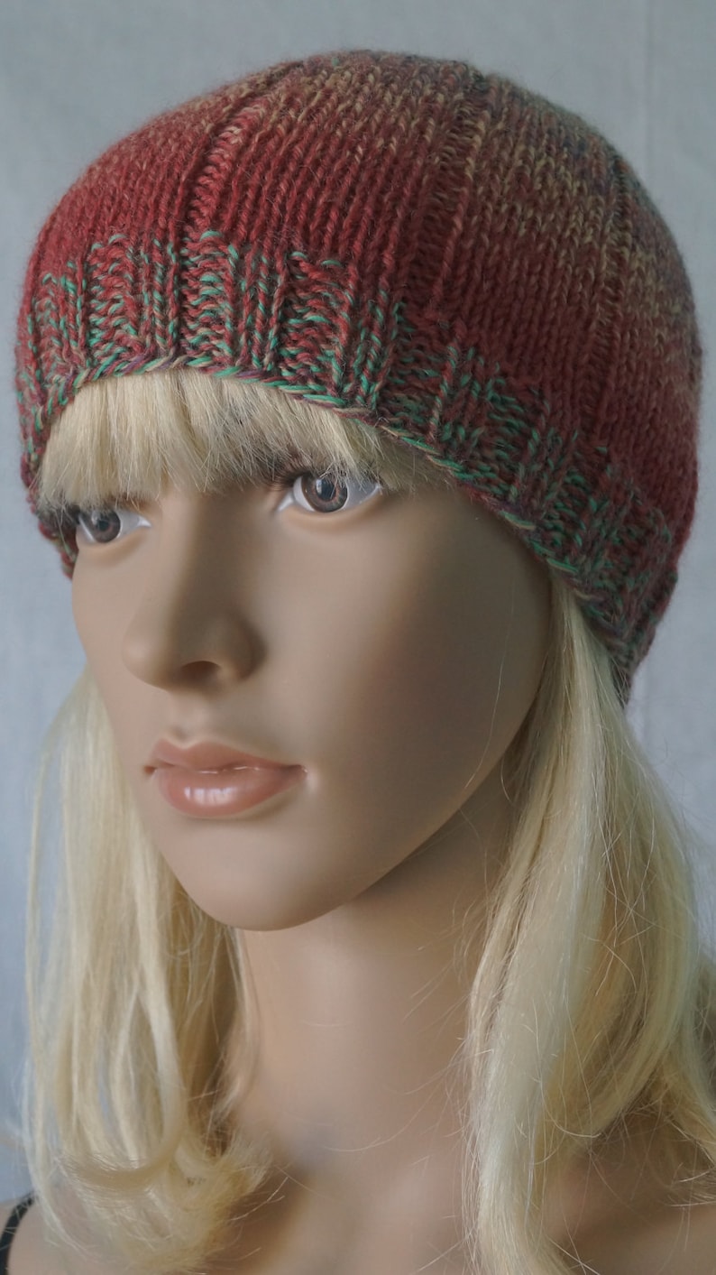 Hand Knit Mens Hat Hand Knit Wool Hat Hand Knit Christmas Gift Hand Knit Womens Hat