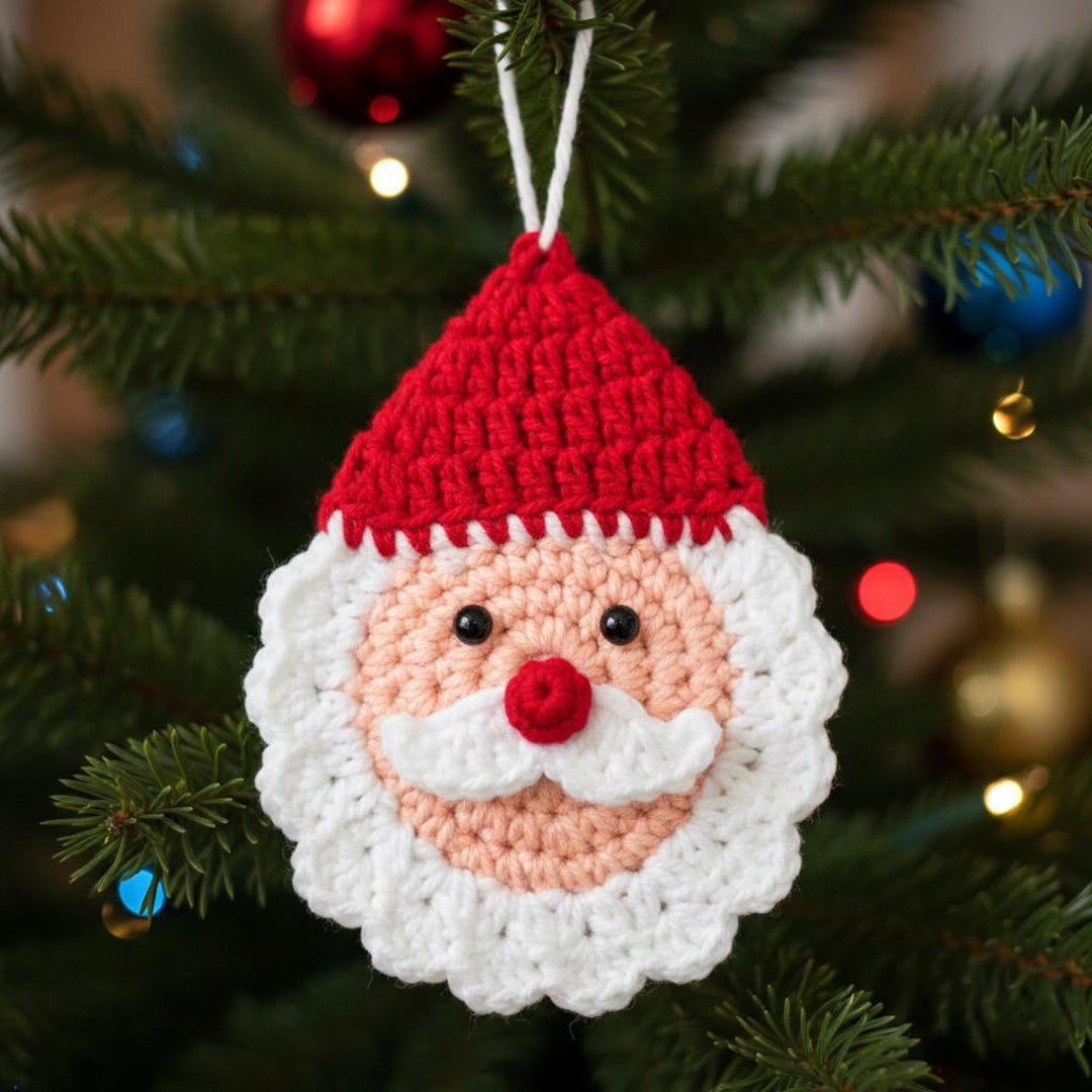 Santa Crochet Ornament Pattern PDF, Christmas Crochet Ornament, Easy ...