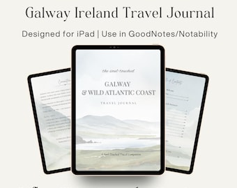 Galway Irland Reisezeitschrift | GoodNotes Digitaler Planer + druckbares PDF | Reisetagebuch Prompts | Connemara Reise Andenken