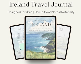 Irland Reisetagebuch | GoodNotes Digitaler Planer + druckbares PDF | Reisetagebuch Prompts | Irland Reise Andenken