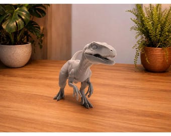 Raptor-Figur zum Bemalen – grauer Deinonychus, 25 cm lang