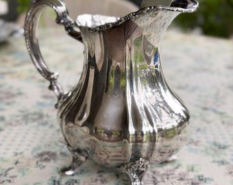 Vintage Poole Lancaster Rose #401 E.P.C.A. Silverplate Water Pitcher