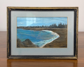Vintage Coastal Oil Painting - Framed Landscape Seascape Original Art