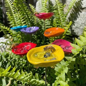 Estaca para bebedero de abejas / Comedero para polinizadores para decoración de jardín