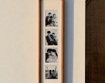 Massief walnoothouten photobooth-lijst, verticale fotostrookweergave (10 x 40 cm)