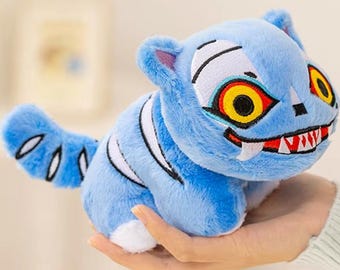 Custom Derpy Tiger Plush from K‑Pop Demon Hunters – Soft Anime Collectible Plush Toy, Netflix Movie Merch