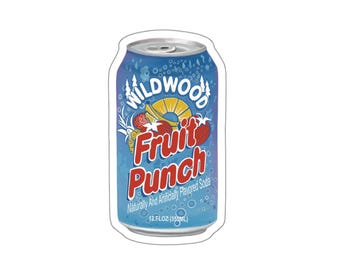 Wildwood Fruit Punch Soda Can Sticker | Chicago Corner Store Nostalgia Vinyl Decal