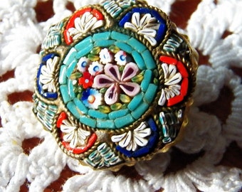 Delightful Italian Micro Mosaic Brooch