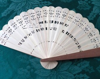 Beautiful Vintage Handmade Bamboo Fan - Gruda Indonesian Airways