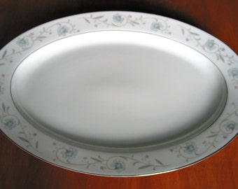 Beautiful 16" Oval Platter English Garden (Platinum) by Fine Chine of Japan