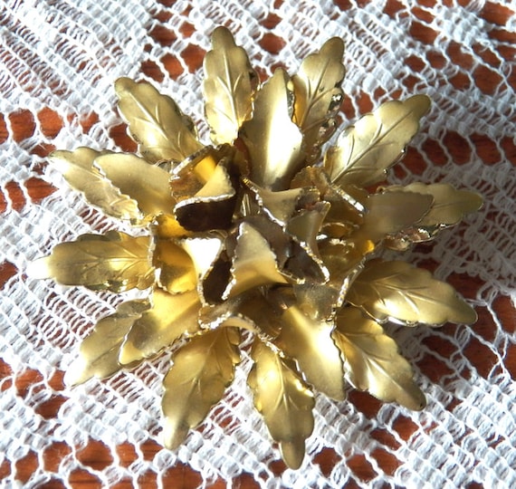 Huge and Heavenly Coro Stylized Flower Brooch - image 2