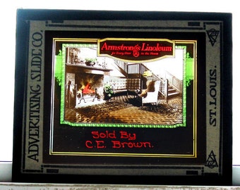 Armstrong Linoleum Glass Advertising Slide