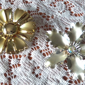 Two Big and Bold Vintage Flower Brooches