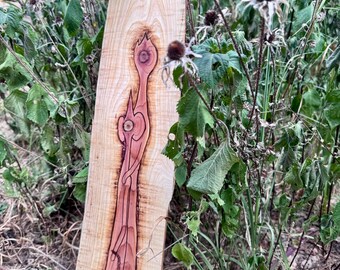Unique Alien Wood burning Wall Art