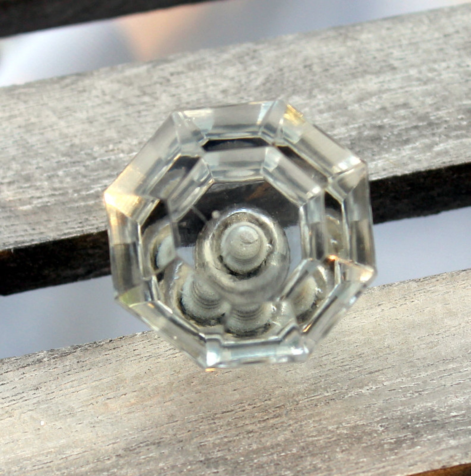 Glass Knob Clear Knob Dresser Knob Rustic Vintage Etsy