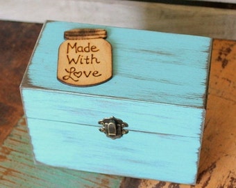 Personalized Recipe Box for 4 x 6 Recipe Cards - Rustic Recipe Organizer - Recipe Storage - Recipe Holder
