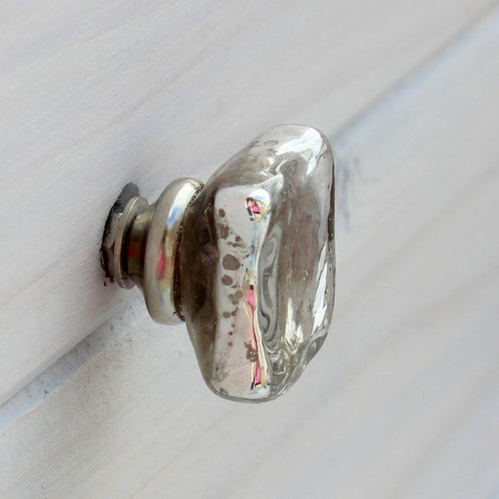 Mercury Glass Knob Drawer Pulls Glass Knobs Knobs Etsy