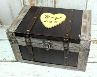 Keepsake Box Memory Box Trunk Time Capsule Treasure Chest Anniversary Box (LARGE)