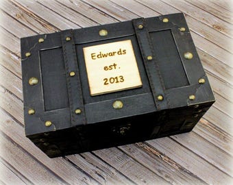 Keepsake Box Memory Box Trunk Time Capsule Treasure Chest Anniversary Box (LARGE)