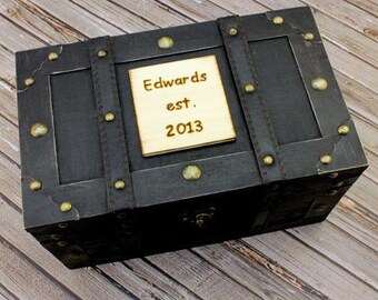 Keepsake Box - Memory Box - Trunk Time Capsule - Treasure Chest - Anniversary Box - Memorial Box - 1st Birthday -  (LARGE)