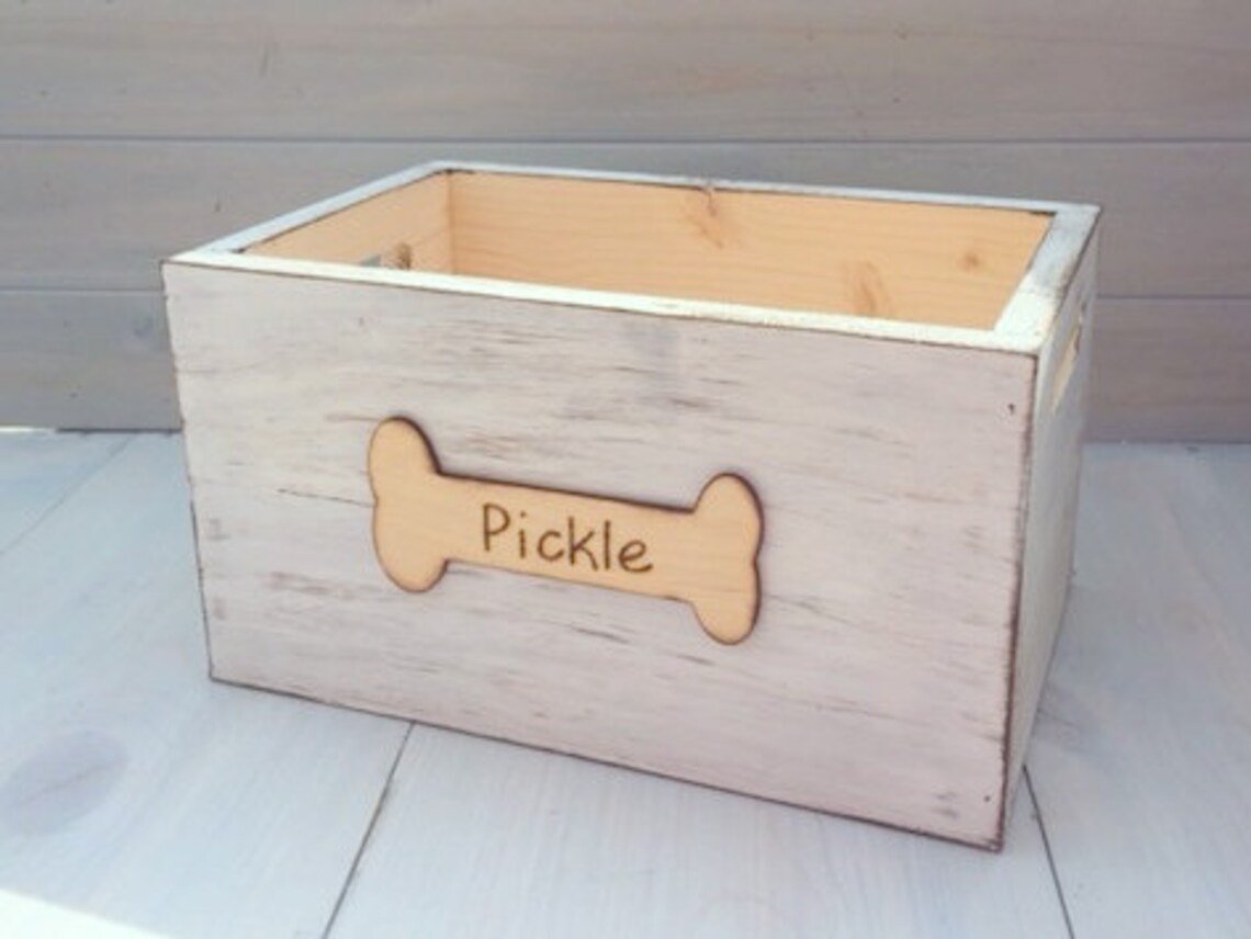Dog Toy Box Personalized Wood Toy Storage Crate Pet Toy Etsy