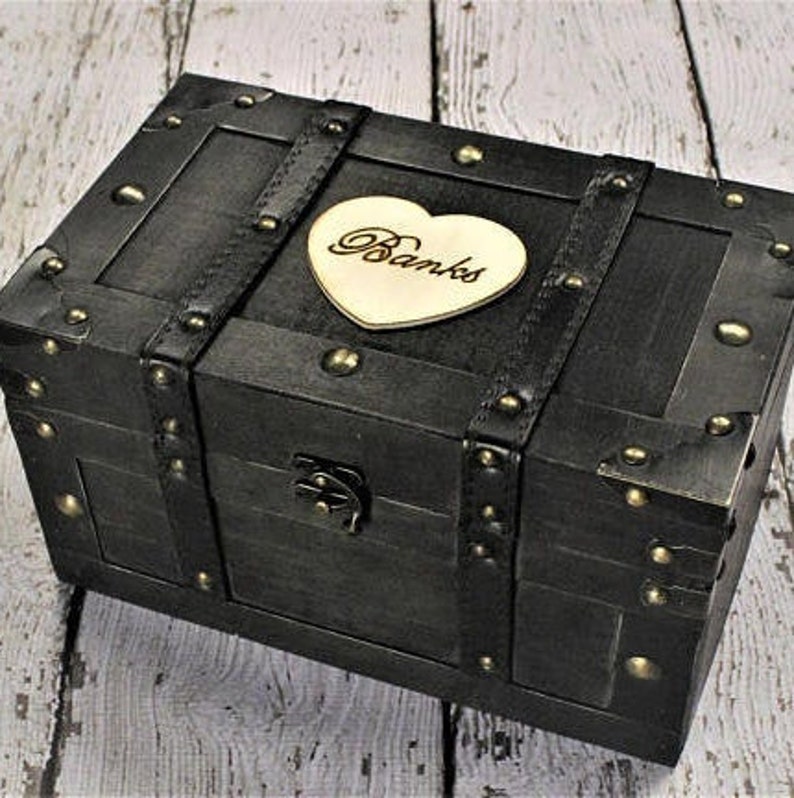 Keepsake Memory Box -Treasure Chest Trunk - Time Capsule - Wedding Card Box - Anniversary Box - Medium 