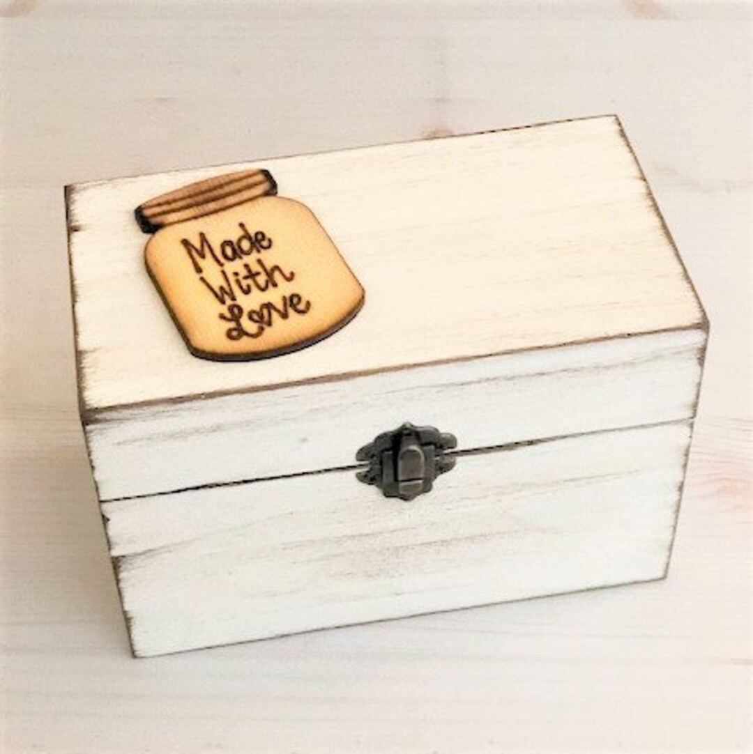 Wood Recipe Box, Rustic Recipe Boxes, 4x6 Recipe Card Box, Recipe Card