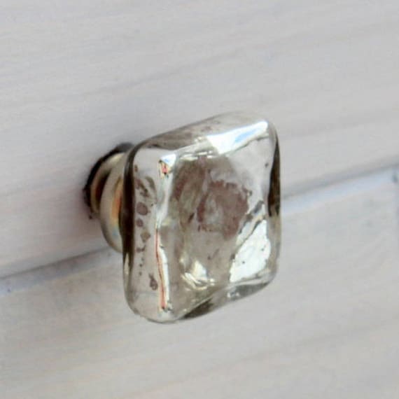 Mercury Glass Knob Drawer Pulls Glass Knobs Cabinet Knobs Etsy