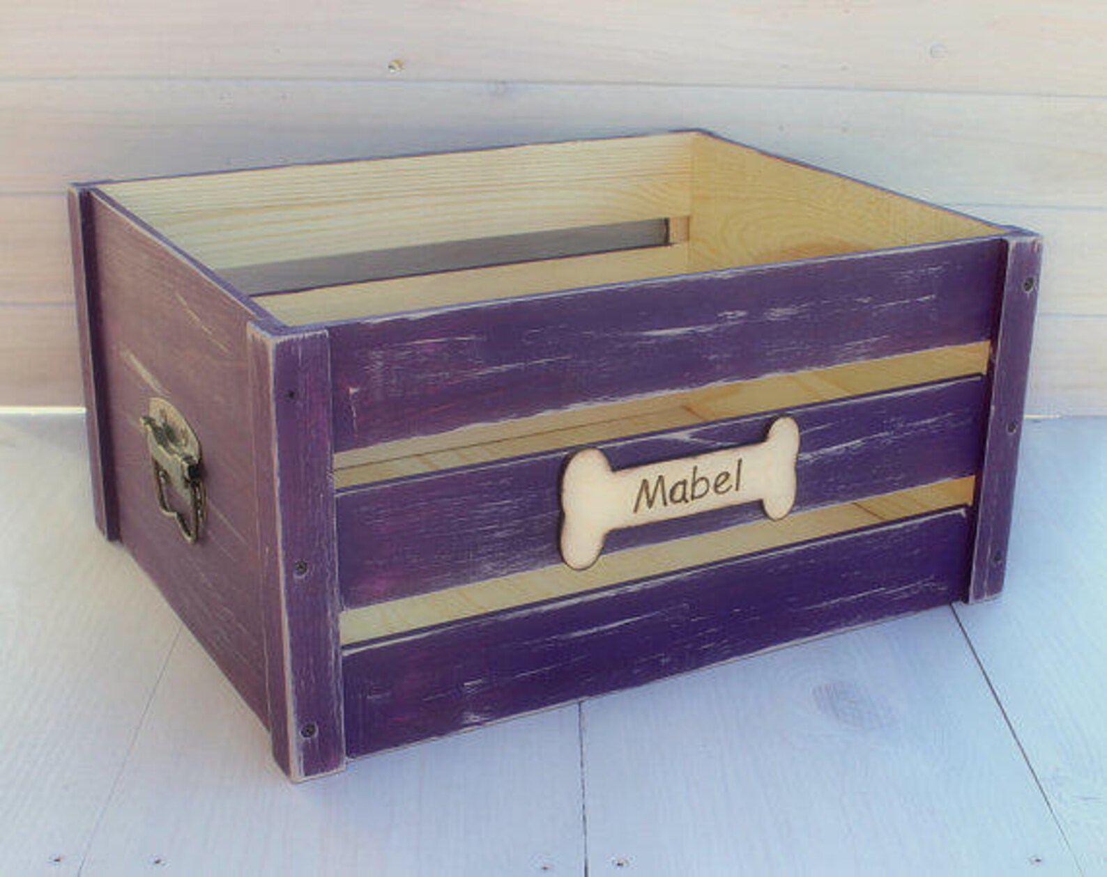 Wood Dog Toy Storage Personalized Wood Dog Toy Box Crate Etsy