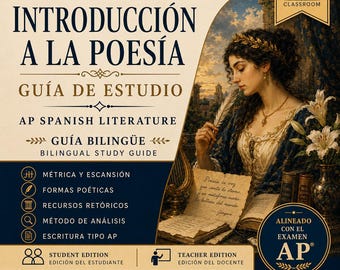 AP Spanish Literature Poetry Analysis Guide, Métrica, Essay Prep, Teacher Edition & Multimedia