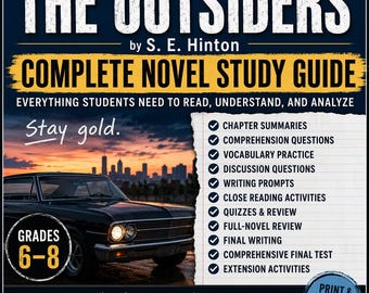 Guía de estudio de la novela Rebeldes / Unidad completa, preguntas, vocabulario, cuestionarios