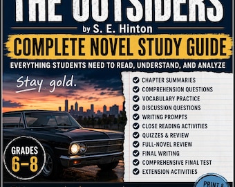 Guía de estudio de la novela Rebeldes / Unidad completa, preguntas, vocabulario, cuestionarios