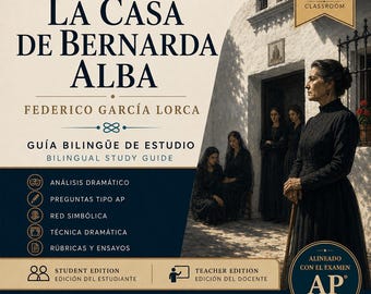 Guía de estudio de La Casa de Bernarda Alba / Literatura española AP bilingüe (PDF + Word)