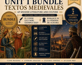 AP Spanish Literature Unit 1 Bundle | El Conde Lucanor & Romance de Alhama | Multimedia