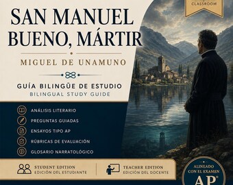 San Manuel Bueno, mártir Study Guide | AP Spanish Literature Bilingual Unit (Digital Download)
