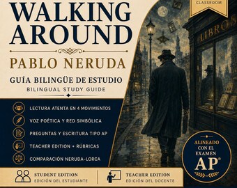 Pablo Neruda Walking Around AP Spanish Literature Study Guide (Bilingual)