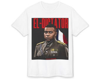 El-Dictator Kylian Mbappe portrait T-Shirt | Military uniform graphic, bold red text