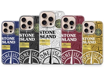 Stone Island Style Phone Case Fashion Brand Cover for iPhone 17, 17Pro, 16e, 15, 14, 13, 12, Samsung S26, S25, A17, A57, Pixel 10Pro, 9A