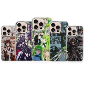 Funda para teléfono de anime Code Geass Lelouch & C.C. Glow Cover para iPhone 17, 17Pro, 16e, 15, 14, 13, 12, Samsung S26, S25, A17, A57, Pixel 10Pro, 9A