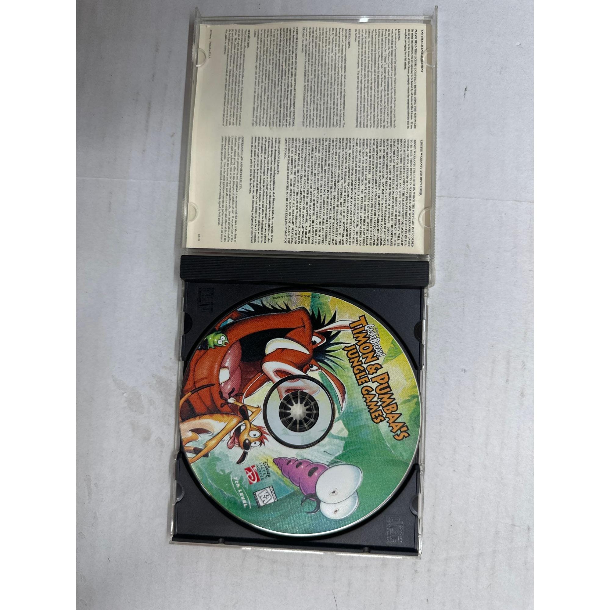 Gamebreak Cd Rom Disney's Timon & Pumbaa's Jungle Games PC CD-ROM Gamebreak Windows 95/ ...