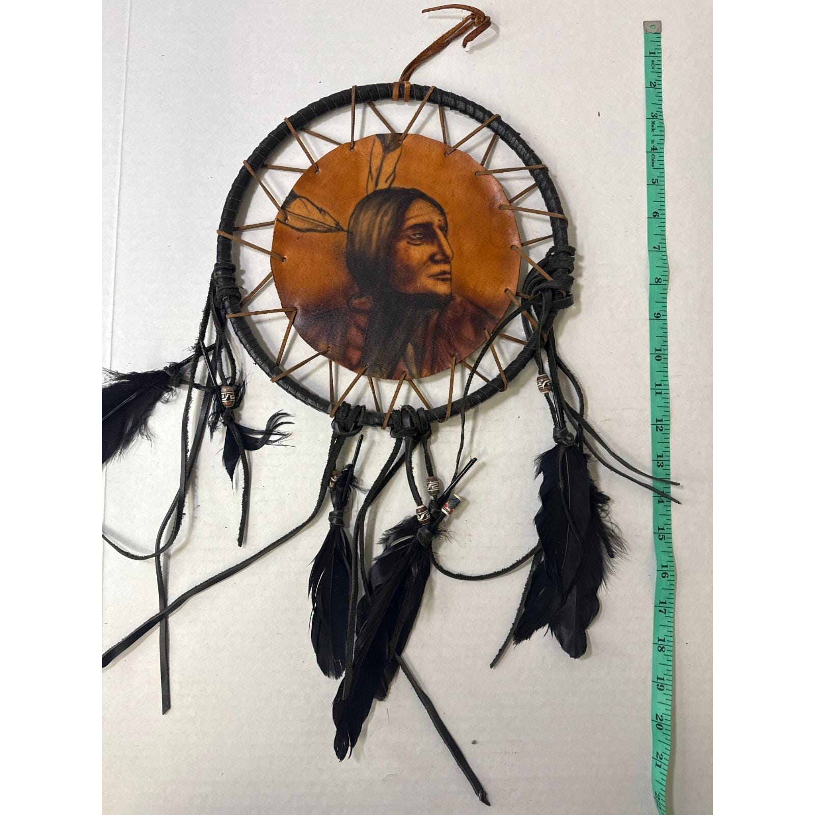 Vintage Large Native American Style Dream Catcher With Feathers Bead ...